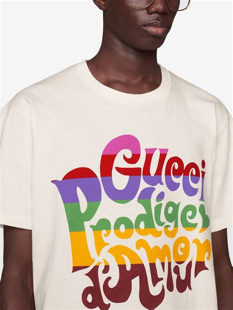 gucci prodige d'amour print t-shirt|gucci jersey t shirt.